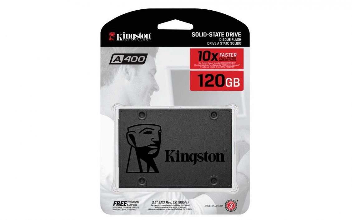 Disco duro sólido Kingston SSD A400 embalaje